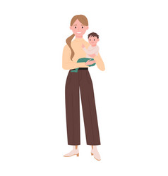 Young Mother Holding Baby Child Portrait Of Happy