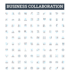 Business Collaboration Line Icons Set