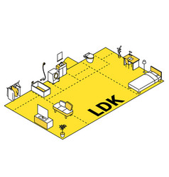 Moving Floor Plan Image 2ldk Isometric