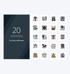 20 Party Line Filled Icon For Presentation