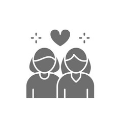 Lesbian Couple Non Traditional Love Grey Icon