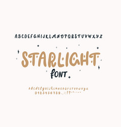 Playful Typeface Abc With Magic Stars Minimalist