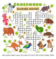 Australia Animals Crossword Game For Little Kids