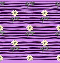 Cute Flower Seamless Pattern In Simple Style Hand