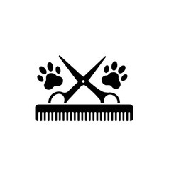 Dog Grooming Logo Design Template Pawprint