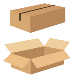 Open And Closed Cardboard Box Carton Delivery