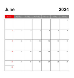 Wall Calendar Template For June 2024 Holiday