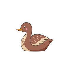 Wild Cute Female Duck Mallard Cartoon Icon