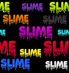 Seamless Pattern Colored Text Slime Black Goo