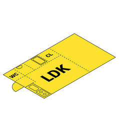 Moving Floor Plan Image 1ldk Isometric