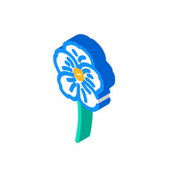 Violet Flower Spring Isometric Icon