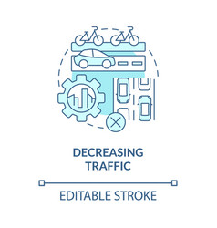 Decreasing Traffic Blue Concept Icon