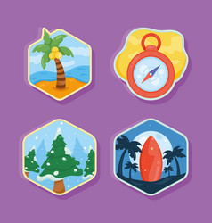 Four Adventure Badges Icons