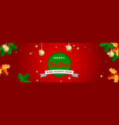 Merry Christmas Holly Leaves Twitter Header