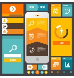 Flat ui kit for responsive web design Royalty Free Vector
