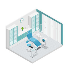 Dentist Cabinet Interior with Doctor and Patient Vector Image