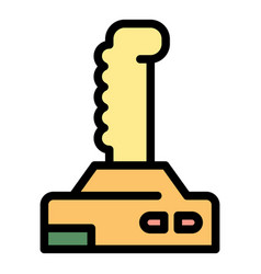 Airplane Joystick Icon Color Outline