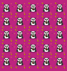 Cute Panda Eating Noodles Pattern