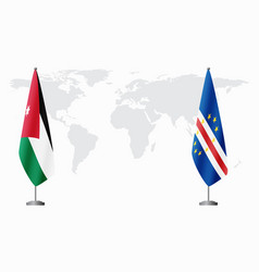 Jordan And Cape Verde Flags For Official Meeting