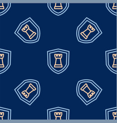 Line Chess Shield Icon Isolated Seamless Pattern