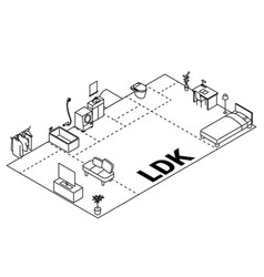 Moving Floor Plan Image 2ldk Isometric