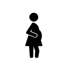 Pregnant Woman Simple Black Icon