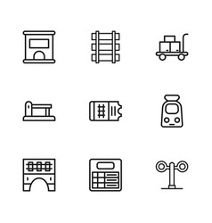 Set Line Train Station Board And Railway Traffic