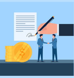 Two Businessman Handshake For Obligation Business