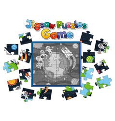 Astronaut In Space Photo Puzzle Game Template