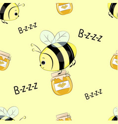 Pattern With A Bee With Honey