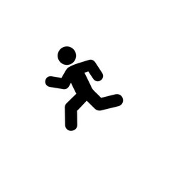 Running Man Icon White Black Silhouette