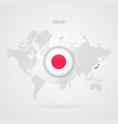 World Map Infographic Symbol Japanese Flag Icon