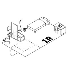 Moving Floor Plan Image 1room Isometric