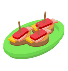 Sandwich Turron Icon Isometric Spanish