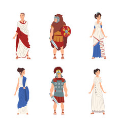 Ancient Roman People Characters With Soldier