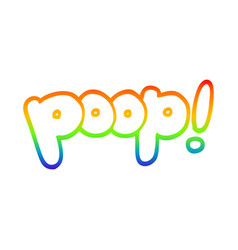 Rainbow Gradient Line Drawing Cartoon Font Poop