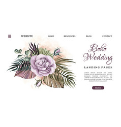 Watercolor Boho Wedding Landing Page Design