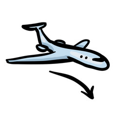 Airplane Landing Doodle Single Icon