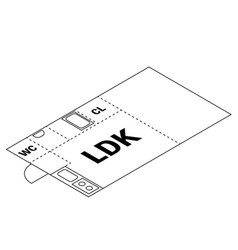 Moving Floor Plan Image 1ldk Isometric