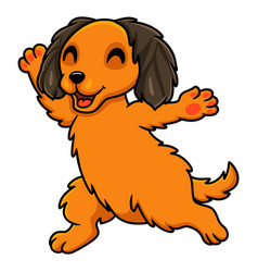 Cute Dachund Dog Cartoon Walking