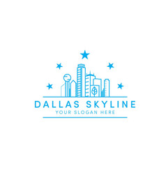 Dallas Skyline Logo Designs With Stars And Line