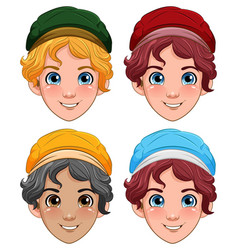 Male Teen Cartoon Wearing Hat