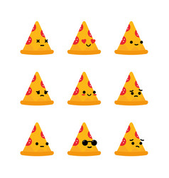 Set Collection Pack Of Pizza Emoji Icons