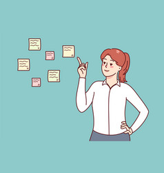 Businesswoman Prioritize To Do List On Notes