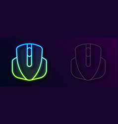 Glowing Neon Line Computer Mouse Gaming Icon