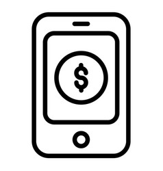 Mobile Payment Line Icon Shopping And Discount