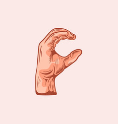 C Letter Logo In A Deaf-mute Hand Gesture Alphabet