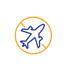 Airplane Mode Line Icon Cancel Flight Sign