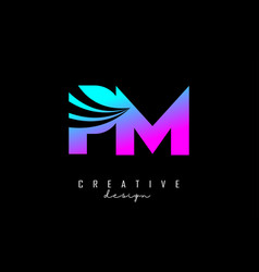 Creative Colorful Letters Pm P M Logo