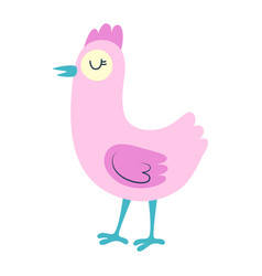 Cute Cartoon Hen Isolated